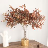 【CC】 Eucalyptus Indoor Silk Fake Flowers Branch Potted Table Vase Floral Rack
