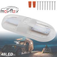 MovFlax ไฟกระแสตรง10-24โวลต์สีขาว800ลูเมน4000-4500K 48X3528SMD ไฟเพดานโดม RV LED ไฟ LED การตกแต่งภายในเหมาะสำหรับรถยนต์ /Rv/ รถพ่วง/เรือที่มีสวิตช์เปิด/ปิด