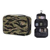 【cw】Custom Tiger Stripe Camo Travel Cosmetic Bag Women Military Tactical Camouflage Toiletry Makeup Organizer Storage Dopp Kit