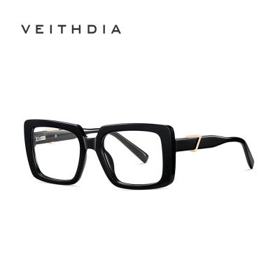VEITHDIA กรอบแฟชั่นเลนส์แบนสตรีแบบพรีเมี่ยม + วัสดุ TR90 BC910แว่นตาป้องกันแสงสีฟ้าสี่เหลี่ยม