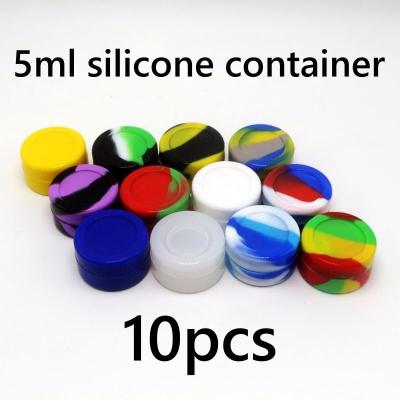 กระปุกซิลิโคน 5ml สำหรับ แว้กซ์ ออยล์ (10 ชิ้น) 10pcs Round Non Stick Silicone Container 5ml Silicone Oil Container  Wax Oil Concentrate Silicone Oil Slick Silicone Jar