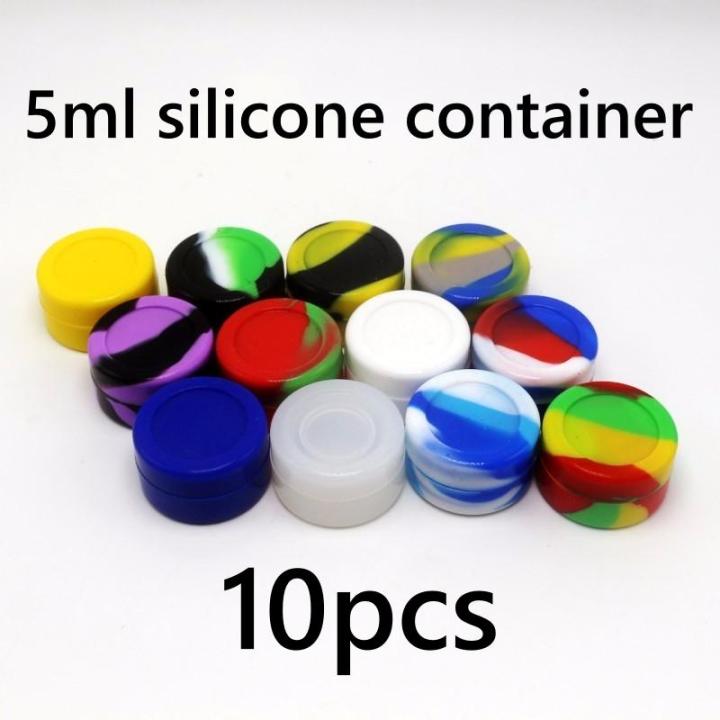 กระปุกซิลิโคน-5ml-สำหรับ-แว้กซ์-ออยล์-10-ชิ้น-10pcs-round-non-stick-silicone-container-5ml-silicone-oil-container-wax-oil-concentrate-silicone-oil-slick-silicone-jar