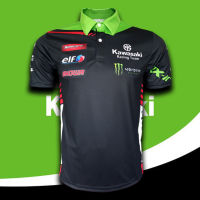 เสื้อPolo MotoGP Kawasaki Racing Team เสื้อโปโลโมโตจีพี ทีม คาวาซากิ เรสซิ่ง ทีม #WB0012 พิมพ์ทั้งตัว ไซส์ S-5XL