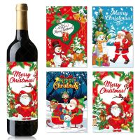 【LZ】✜►۩  Etiqueta da garrafa do vinho tinto do Natal etiquetas presente DIY selagem etiquetas decoração do partido do feliz ano novo fontes do Xmas 2023