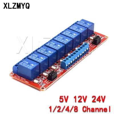แผงวงจรโมดูลรีเลย์ Dc 5V 12V 24V 1 2 4 6 8ช่องสัญญาณพร้อมออปโต้คัปเปลอร์/ ทริกเกอร์ระดับโมดูลสูงและต่ำสำหรับ Arduino Raspberry Pi