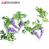 LIZHOUMIL ดอกไม้ดอกวิสทีเรียปลอมดอกไม้พวงมาลัยปลอม Wisteria มาลัย190ซม. สำหรับกลางแจ้งในร่มตกแต่งห้องนอนผนังงานแต่งงาน