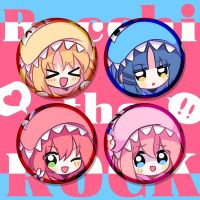 Anime Bocchi The Rock Girls Brooches Gotou Hitori Ijichi Nijika Yamada Ryo Kita Ikuyo Round Icon Lapel Pin Cholthes Bag Jewelry