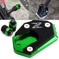▫△ For Kawasaki Z900 Z900RS SE z 900 2017-2022 2023 Z1000/SX ER6N Z650 ZX6R Kickstand Enlarger Plate Stand Extension Pad Valve Caps
