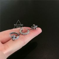 s925 Sterling Silver Chrome Heart Anchor Scout Flower Never Fading Earrings Earrings