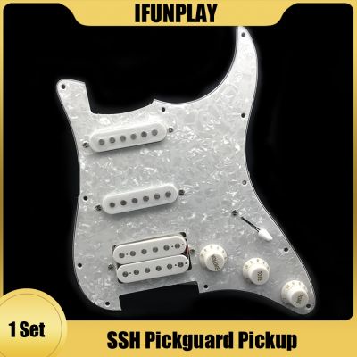 SSH Loaded Prewired Electric Guitar Pickguard Pickup for FD ST Style Guitar White Pearl