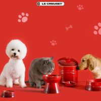 France LE CREUSET ชามอาหารฝรั่งเศส แมวสูง ปกป้องสุนัขที่คอ