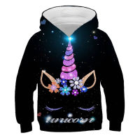 Girls Unicorn Long Sleeve Sweatshirt Autumn Winter Tops Kids Cartoon Hoodies for Boys Girl Clothes 4-14 Years Kids Streetwear