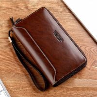 FreeShipping 20RM Men Business Wallet Long Leather Cltuch Bag Large Cards Holder Purse Handbag