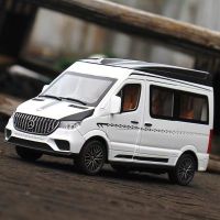 1:24 Sprinter MPV Van Spint RV ล้อแม็กรถยนต์รุ่น D Iecasts โลหะของเล่นยานพาหนะแสงเสียงจำลองงานอดิเรกของสะสมเด็ก Gift888