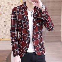 คลาสสิก Lattice Men Blazers 2021ฤดูใบไม้ร่วงแฟชั่นธุรกิจ Casual Slim Fit เสื้อสูทผู้ชาย Social Office Dress Coat เครื่องแต่งกาย Homme