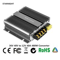 36V 48V to 12V 40A 480W DC DC Converter Transformer Voltage Regulator Step Down Buck Module Power Supply for Car LED Solar Boat Power Supply Units