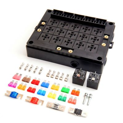 15-Way New Energy Vehicle Control Relay Box Holder 12V Multi-Channel Free Assembly Fuse Box Control Box