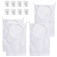 4Packs Door Hanging Laundry Hamper Bag with Zipper and Wide Open Top,Used in Laundry Room Student Dormitory Travel