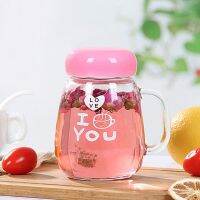 [Buy 1 get 1 free] water glass glass cup girls Korean version office flower tea cup men and women household