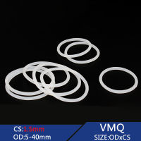 Washer Fasteners 20pcs Outer Diameter 5-40mm Millimeter Thickness 1.5mm White VMQ Silicone Rubber Round Sealing O-Ring Oring Gasket for Diverse Applications