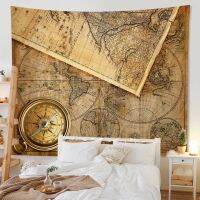 Tapestry Vintage Map Background Cloth Bedroom Decoration Room Tablecloth Bed Cover Belt