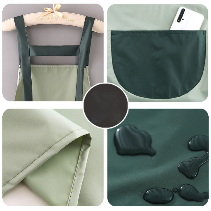waterproof-apron-oil-proof-apron-work-clothes-apron-lemon-skin-green-apron-waterproof-and-oil-resistant-apron-kitchen-household-sling