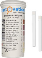 ‎Bartovation Free Chlorine/Bleach Test Strips, 0-1000 ppm [Vial of 100 Strips]