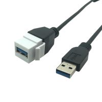 Keystone Jack Coupler Connector Cable Adapter USB 3.0 A Male(Female) to A Female Extension Converter 0.2m