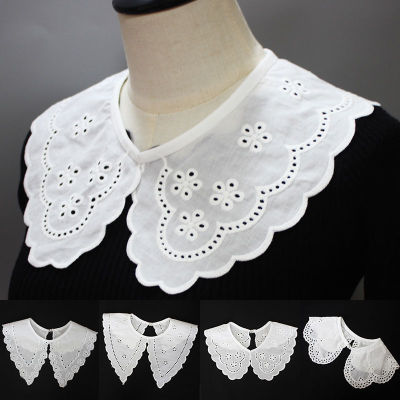New White Shawl Doll Fake Collar Female Shirt Hollow False Collar Ladies Detachable Decorative Fake Collar Lapel Blouse Wrap