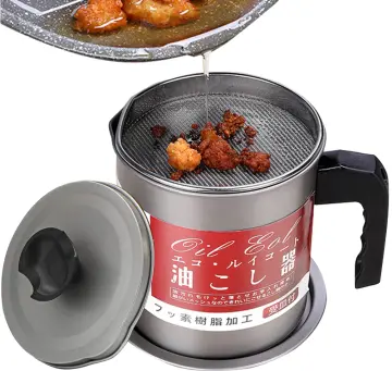 Bacon Grease Saver with Strainer,1.7L Kitchen Grease Container Fat  Separator for