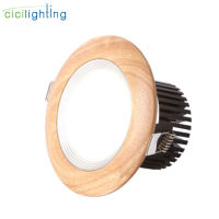 Rubber Wood led Downlight, Round 5W 7W led Recessed Ceiling Lamp, Industrial Office Mall Ceilling Down Lighting, 220V 110V