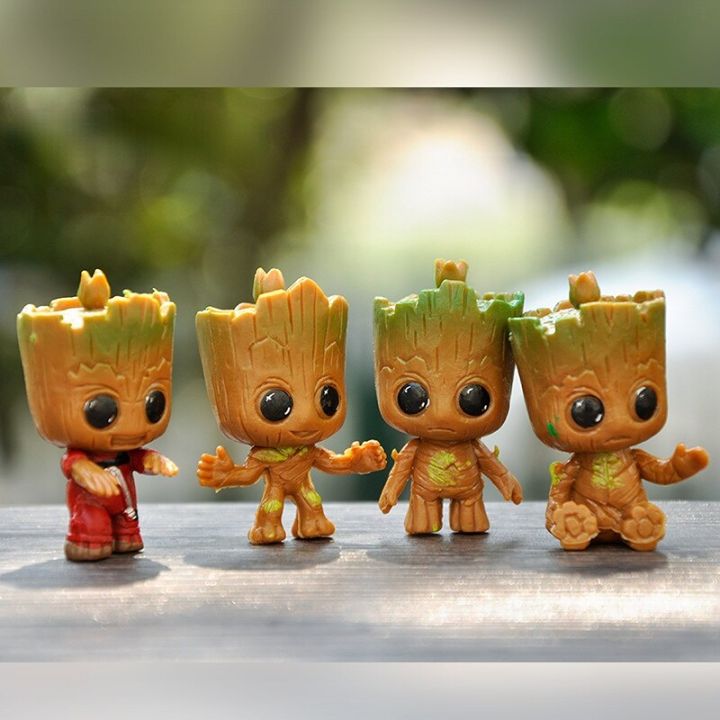 zzooi-4pcs-set-marvel-guardians-of-the-galaxy-baby-groot-tree-man-avengers-tiny-cute-anime-action-figure-toys-model-toy-car-decoration