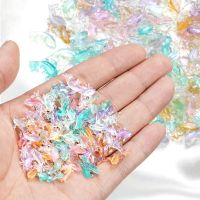 【CC】₪  100Pcs Colorful Fillings Epoxy Resin Figurine Crafts Filler Jewelry Making Hairwear