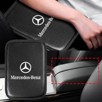 คาร์บอนไฟเบอร์สำหรับ Mercedes-Benz โลโก้กลางที่เท้าแขนกล่องเสื่อสัญลักษณ์รถยนต์ที่เท้าแขนกล่อง Pad กลางมือแผ่นเบาะป้องกัน