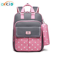 OKKID high quality kids orthopedic school backpack for girls school bag girl schoolbag children book bag set cute pencil case