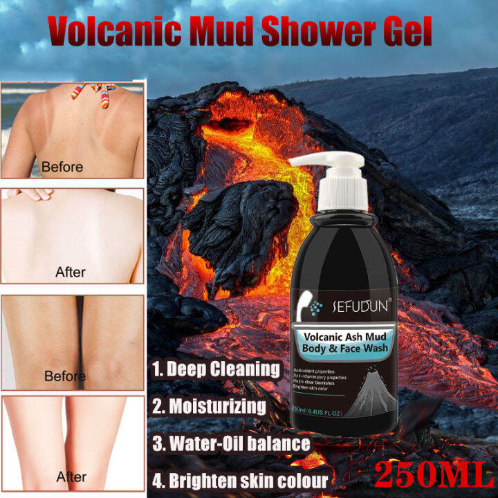 250ML Volcanic Mud Shower Gel volcanic mud body wash whitening volcanic