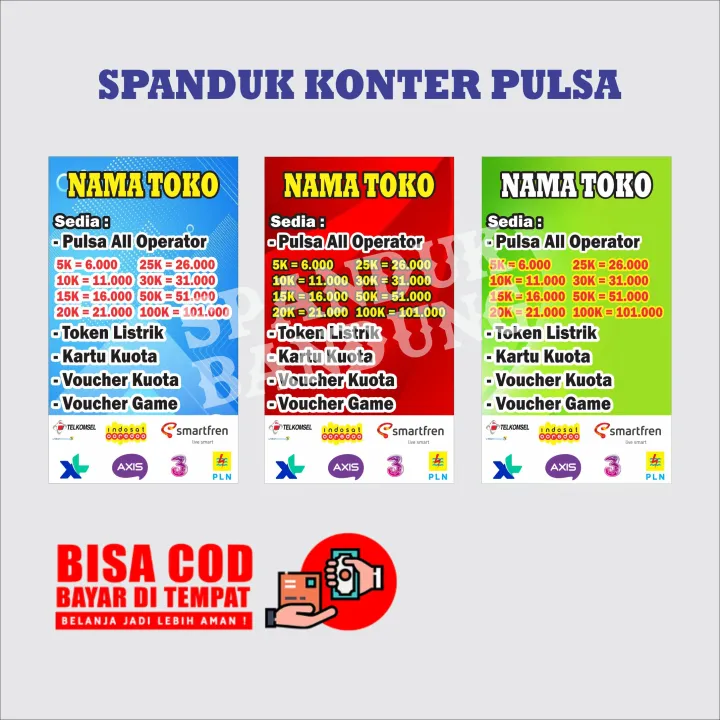 SPANDUK KONTER KUOTA | BANNER PULSA | SPANDUK PULSA | MURAH DAN ...