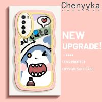 Chenyyka เคสสำหรับ Xiaomi Redmi Note 8 Note 8T เคสการ์ตูตูนน่ารักรูปฉลามใหม่มาการองเวฟบอร์เดอร์กันกระแทกใสนิ่มเคสมือถือโปร่งใส กล้องถ่ายรูปที่สร้างสรรค์เคสฝาครอบป้องกันซิลิกาเจล