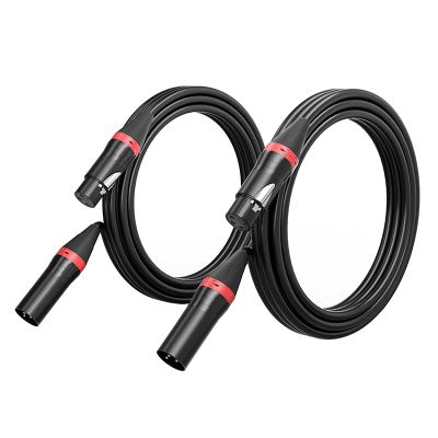 2 Pack XLR Microphone Cables XLR Cable XLR Male to Female Audio Microphone Cable Microphone XLR Stable Connection 10 Ft