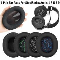 2Pcs Soft Ear Pads For Steel Series Arctis 1 3 5 7 9 Gaming Headset Accessories Foam Earpads EarPads Sponge Cushion Replacement Adhesives Tape