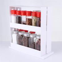 Kitchen Spice Organizer Rack Rotatable Double Layer Spice Food Storage Shelf for Kitchen Bathroom Kitchen Cabinet Storage Rack