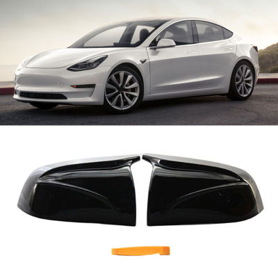 รถด้านหลังดู Shell กระจกมองหลังด้านข้างฝาครอบเปลี่ยน1คู่คาร์บอนไฟเบอร์สำหรับ Tesla รุ่น3อุปกรณ์เสริม2017-2020