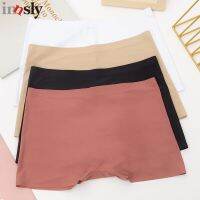 Innsly Women Boyshort Ice Silk Seamless Panties Summer Safety Short Pants Mid Waist Girls Boxer