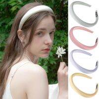 【YF】 Fashion Solid Color Sponge Headband Girls Vintage Elastic Thickened Hair Hoop Korean Style Accessories For Women