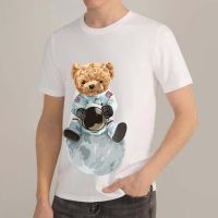 AeroTeddy Bear Print Tshirt Trend Men Casual Slim and Comfortable O neck Soft Clothing Youth Essential T Shirt XS-6XL