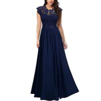 【YF】 Womens Formal Floral Lace Evening Party Maxi Dress Hollow out Chiffon Long Dresses