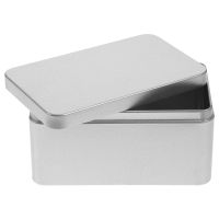 Tin Box Metal Storage Tins Tea Container Rectangular Empty Lid Lids Cookie Containers Tinplate Candy Organizer Coffee Home Storage Boxes