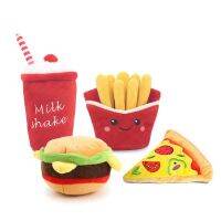 New Hamburger Pet Plush Toy, Sounding Toy, French Fries, Hamburger Milkshake Cup With  Call, Sound Paper