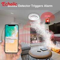 [Echolic] Tuya Smart Zigbee เครื่องตรวจจับควันสมาร์ทสัญญาณเตือนภัยเสียงโปรเกรสซีฟเซนเซอร์ตรวจจับควันและแสงไฟทำงานกับ Tuya Zigbee Hub [พร้อมในสต็อก]