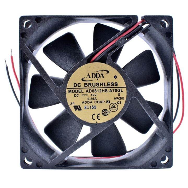 lz-cooling-revolution-ad0812hs-a70gl-8cm-80mm-fan-8025-12v-0-25a-brand-new-original-2-line-air-volume-chassis-cooling-fan